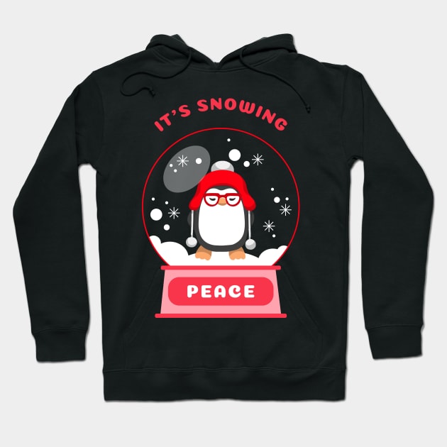 It Is Snowing Peace Penguin (Red) Hoodie by GideonStore